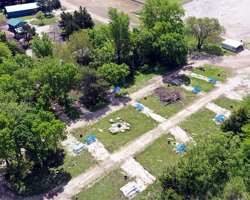 aerial view of campground